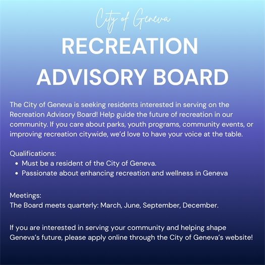 Geneva rec advisory board